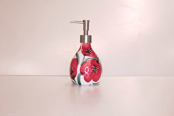 ⬛︎かわいいスペイン陶器⬛︎ハエン　ソープボトル/アルコール消毒ボトル　411-APH　　W6.5㎝　H8.5cm