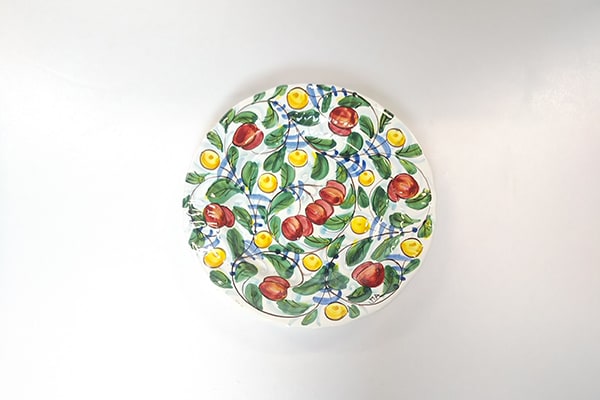 ■イタリア陶器■マジョリカ焼き　絵皿　A23-EC413　W22 cm 　H3.5cm