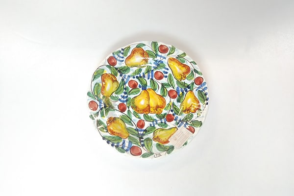 ■イタリア陶器■マジョリカ焼き　絵皿　A23-EC418　W22 cm 　H3.5cm